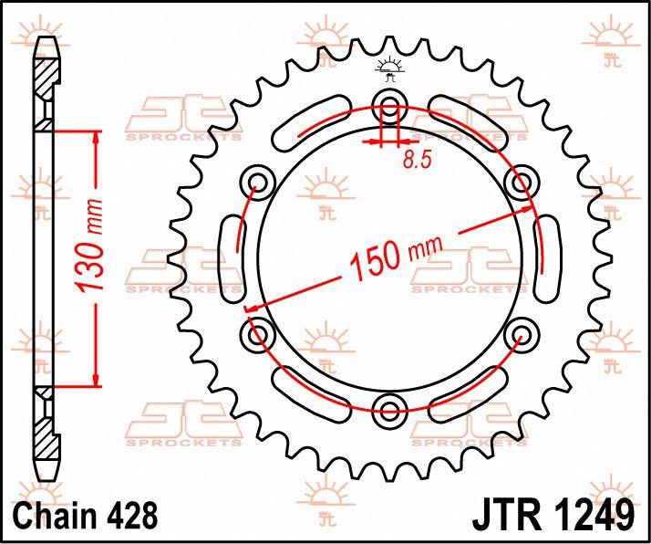 JT Sprocket For Honda XLR 125 R 1998-2002 Rear  51T