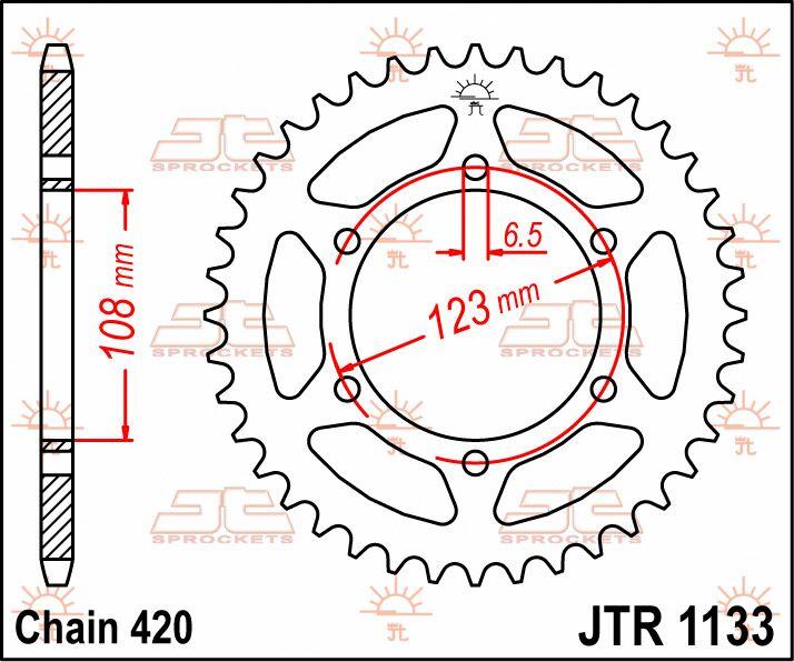 JT Sprocket For Derbi GPR 50 Nude 2004-2008 Rear Black 53T