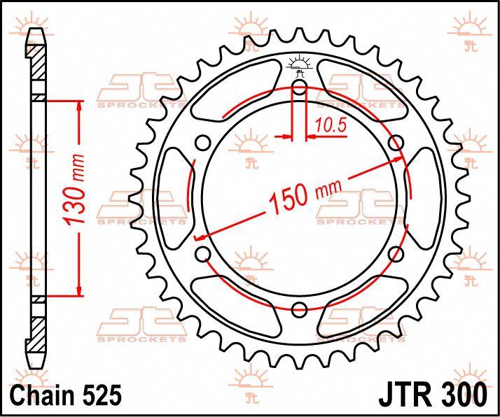 JT Sprocket For Yamaha FZ8 N 2010-2016 Rear  48T