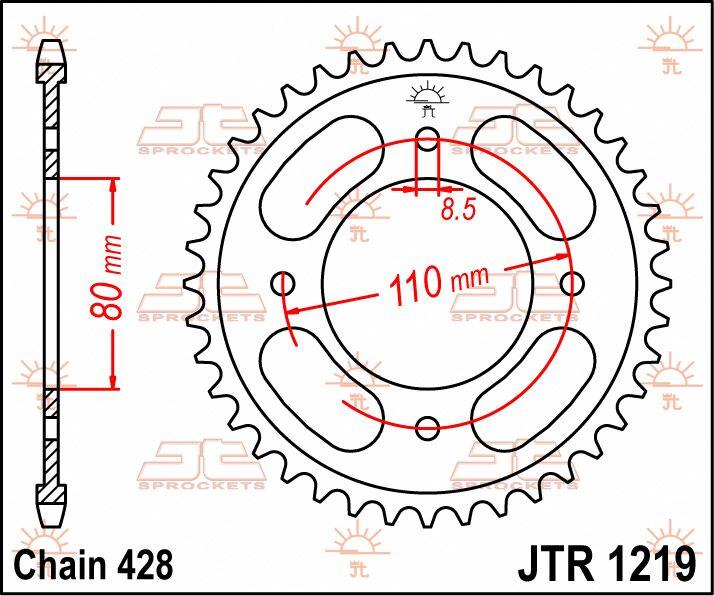 JT Steel Sprocket For Honda CB 125F CBS Rear 42T - 2021-2024