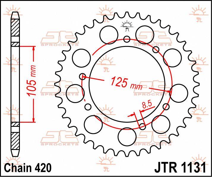 JT Sprocket For Yamaha DT 50 R 2004-2006 Rear Black 48T