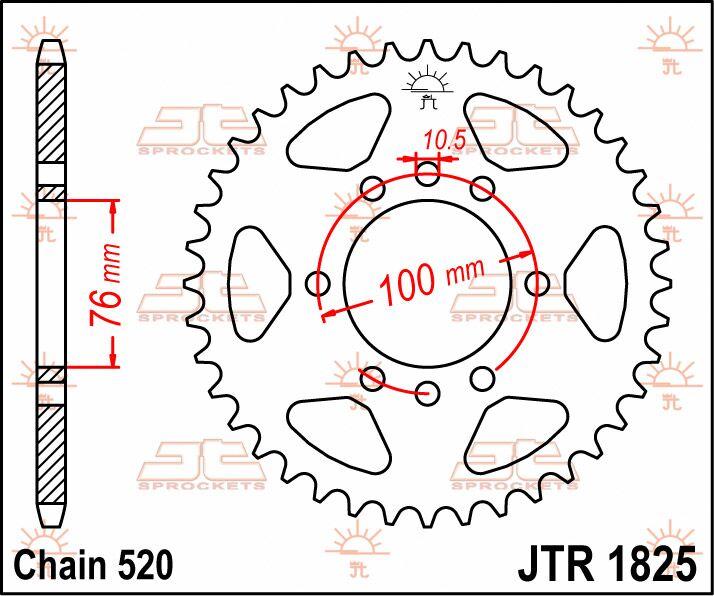 JT Steel Sprocket For Suzuki DR500 1981-1983 Rear 48T