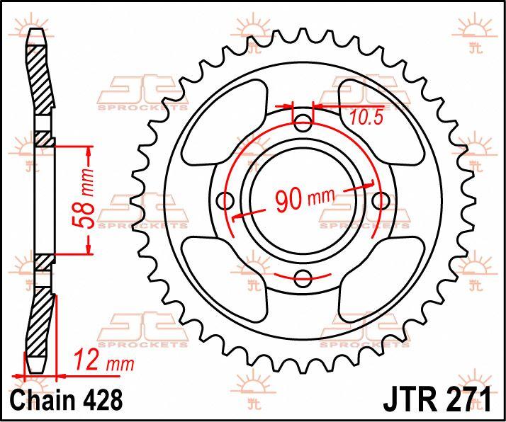 JT Sprocket For Honda CLR 125 1999-2000 Rear  50T