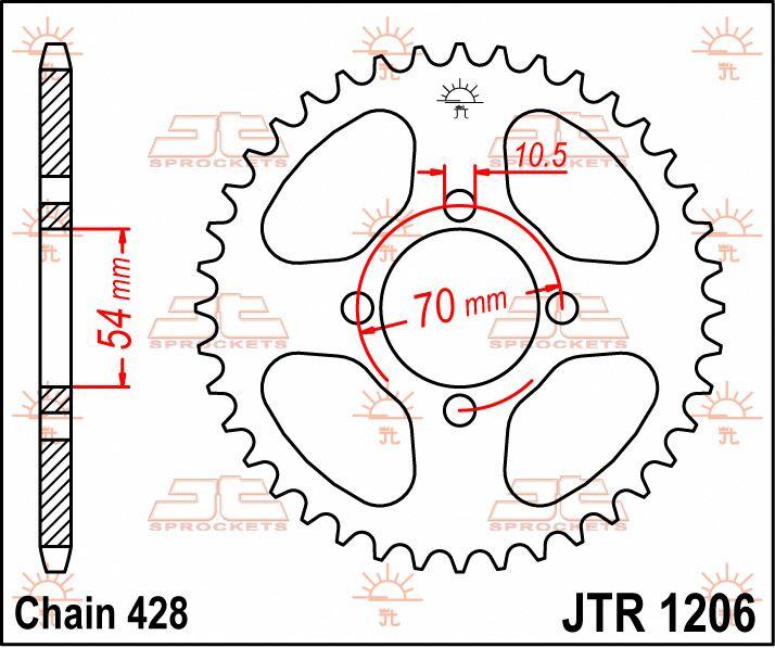 JT Sprocket For Honda CBR 125 R 2004-2010 Rear  42T