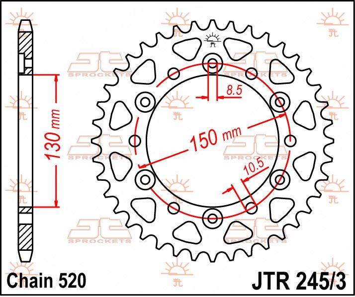JT Sprocket For Honda CL 250S 1982-1983 Rear  45T