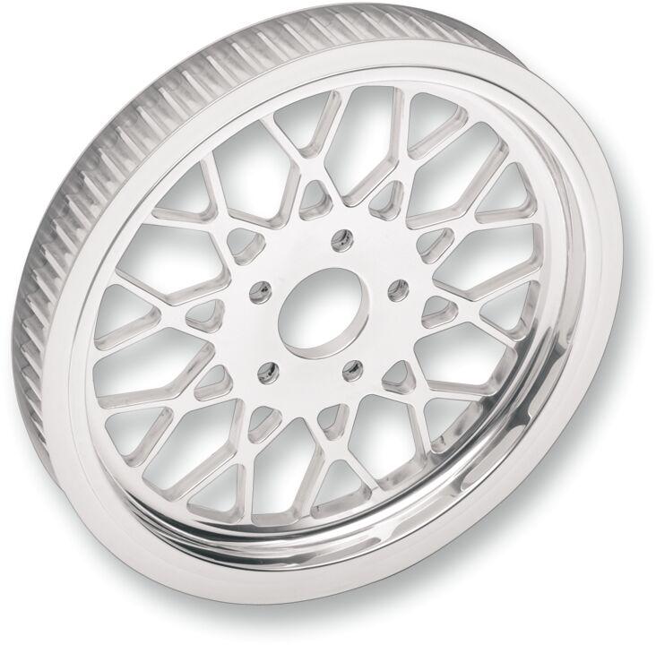 Belt Drives LTD Polished 1-1 2" Rear Mesh Belt Pulley For Harley Davidson FLHR 1340 1994-1998 70T - Chrome