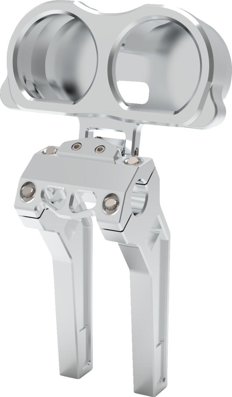 LA Choppers Dual Gauge Mount For Performance Risers For Harley Davidson FLTRK 1868 ABS 2020-2024 - Unfinished