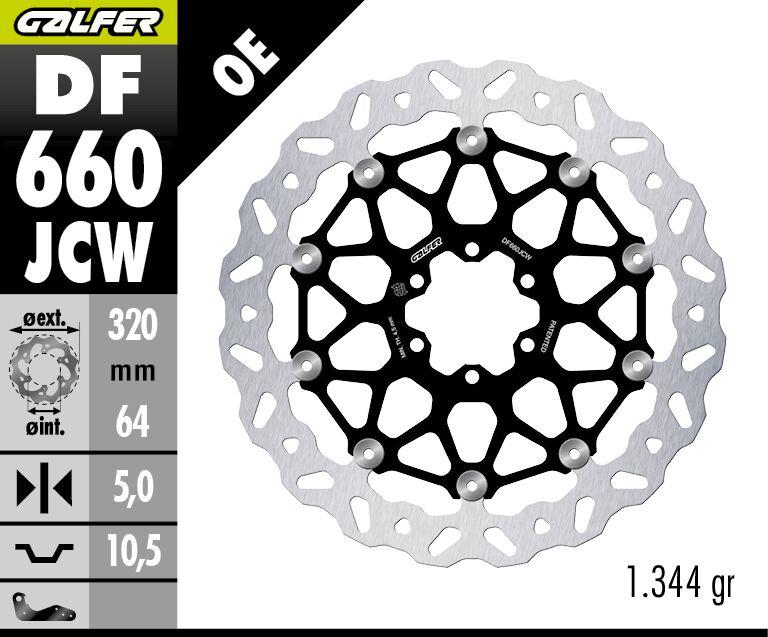 Galfer Floatech Wave Brake Disc For Laverda 650 Black Strike 1998-1999 - Front