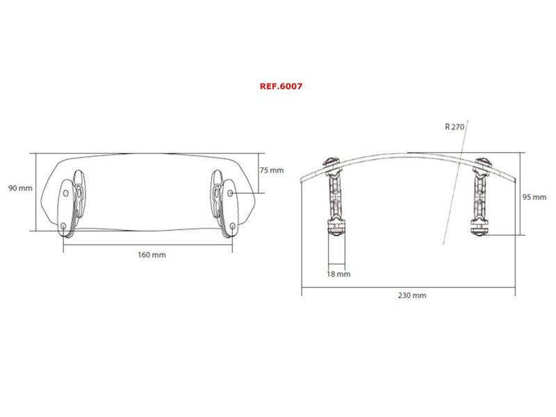 Puig Adjustable Screw-On Screen Extender 90mm x 230mm For Honda Africa Twin CRF1000L 2016-2019 - Clear
