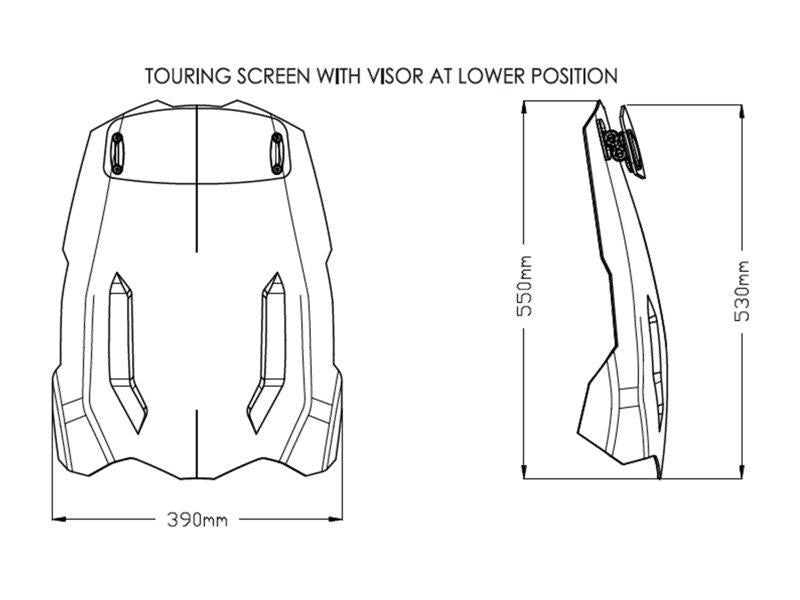 Puig Touring Screen With Extender For Triumph Tiger 900 2020-2023 - Light Smoke