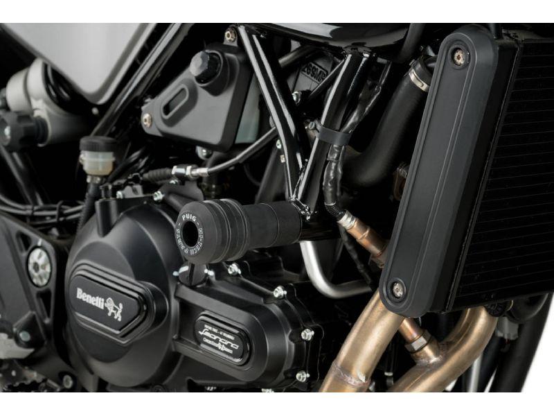 Puig Vintage 2.0 Frame Sliders For Benelli Leoncino 500 2016-2025 - Black