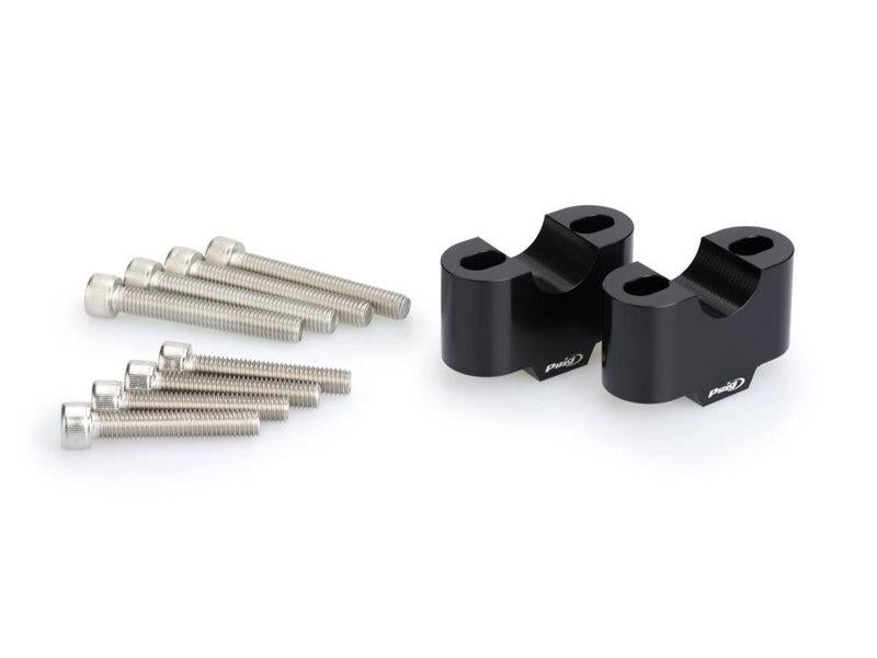 Puig 20mm Handlebar Risers For 22mm Bars For Honda CB750 Hornet 2023-2025 - Black