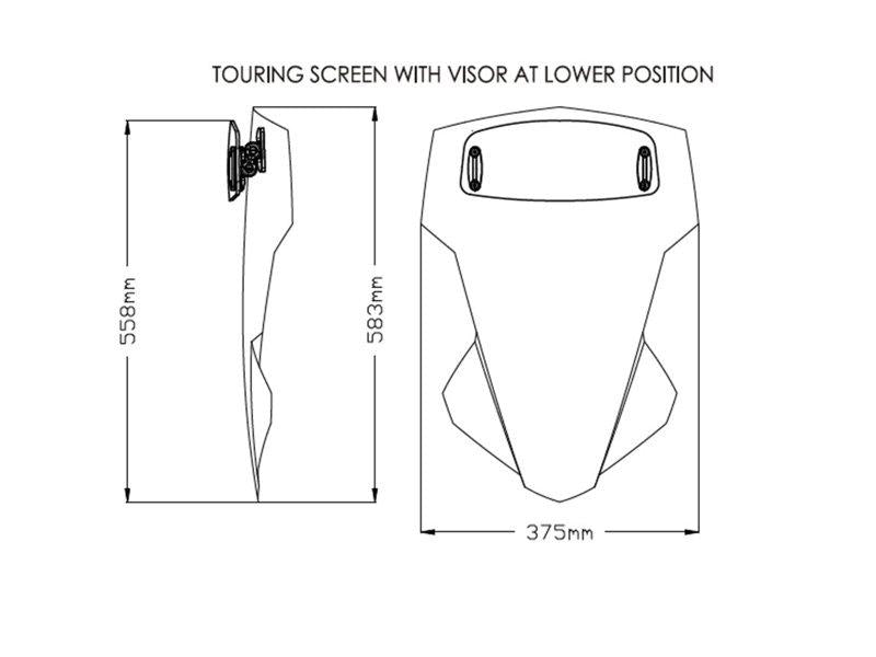 Puig Touring Screen With Extender For Yamaha Tracer 7 2021-2025 - Light Smoke