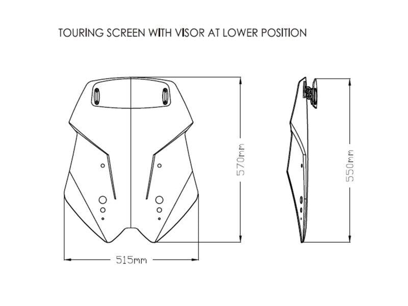 Puig Touring Screen With Extender For Kawasaki Versys 1100 SE 25 - Light Smoke