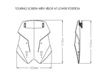 Puig Touring Screen With Extender For Kawasaki Versys 1100 SE 25 - Light Smoke