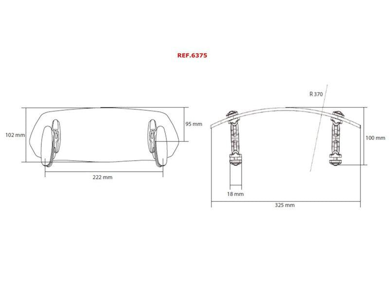 Puig Adjustable Clip-On Screen Extender 102mm x 325mm For KTM 1290 Super Adventure R 2017-2020 - Clear