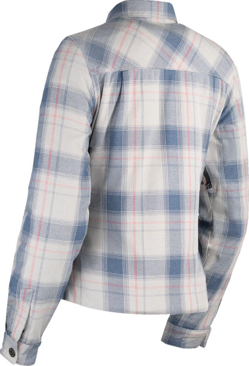 Icon Womens Fallblock Flannel Jacket - Blue/Grey/Red/White