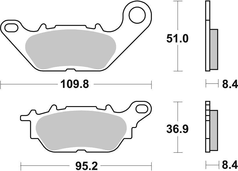 SBS HF Street Ceramic Organic Front Brake Pads For Yamaha T 135 2008-2011