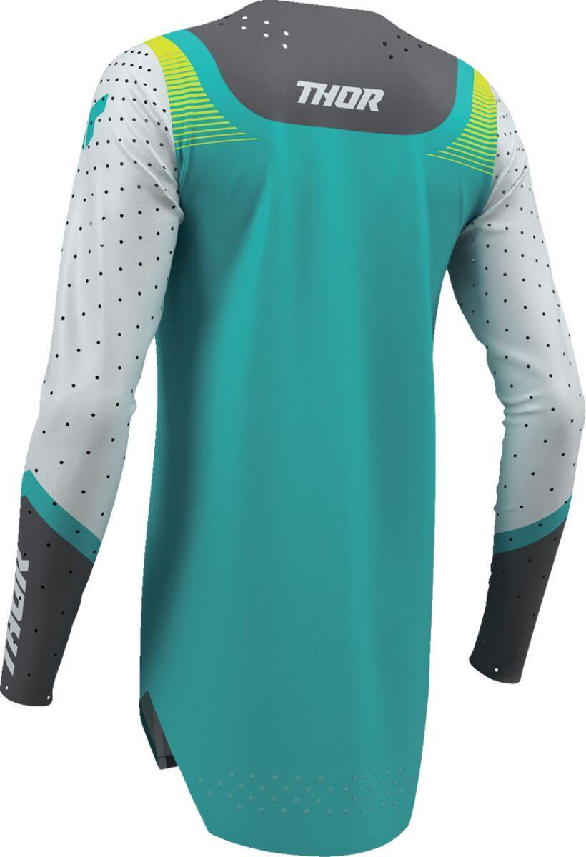 Thor Womens Sportmode Velocity Jersey - Aqua/Fluorescent Yellow/Grey/White