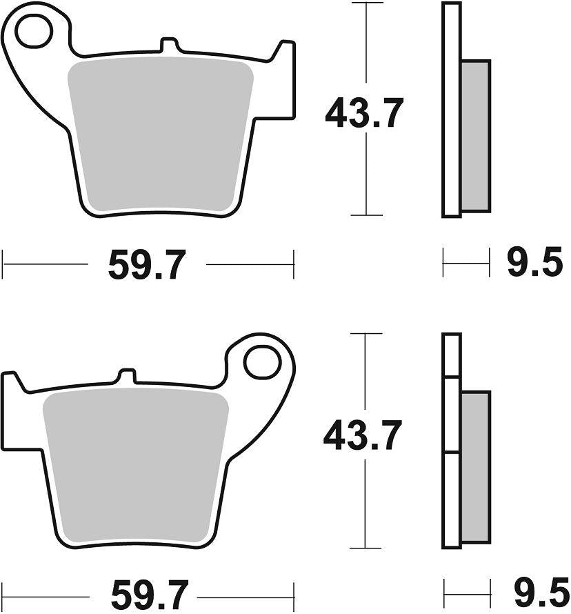 SBS CS Carbon Rear Brake Pads For Honda CR125 2002-2007