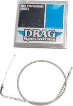 Drag Specialties Stainless Braided Throttle Cable For Harley Davidson FXE 1200 1974-1980 100.5 cm (39-1 2") - Silver Unfinished