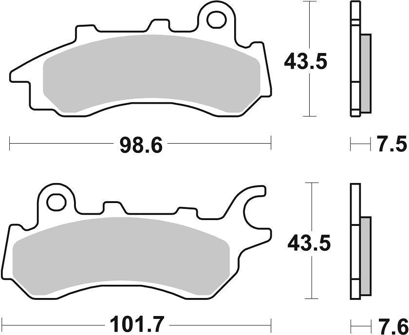SBS HF Street Ceramic Organic Front Brake Pads For Honda CB 125F 2017-2021