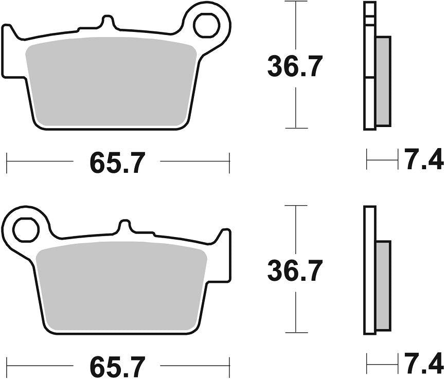 SBS HF Street Ceramic Organic Rear Brake Pads For Beta ALP 125 2006-2009