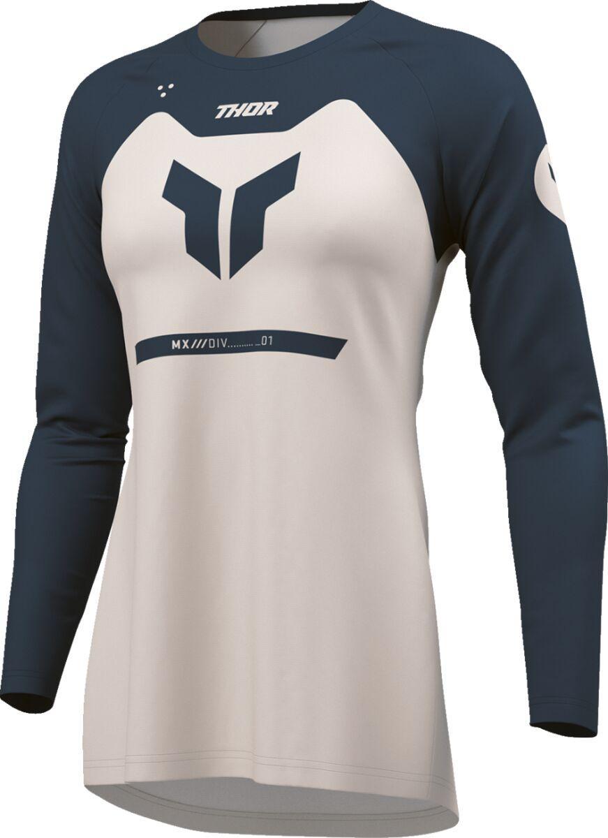 Thor Womens Ridemode Menace Jersey - Light Grey/Midnight Blue