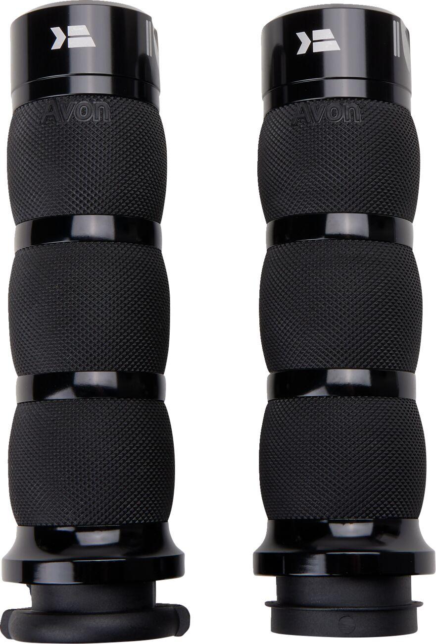Khrome Werks Klassic 3-Ring Grips For Harley Davidson FLFBS 1868 2024 - Black