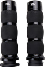 Khrome Werks Klassic 3-Ring Grips For Harley Davidson FLFBS 1868 2024 - Black