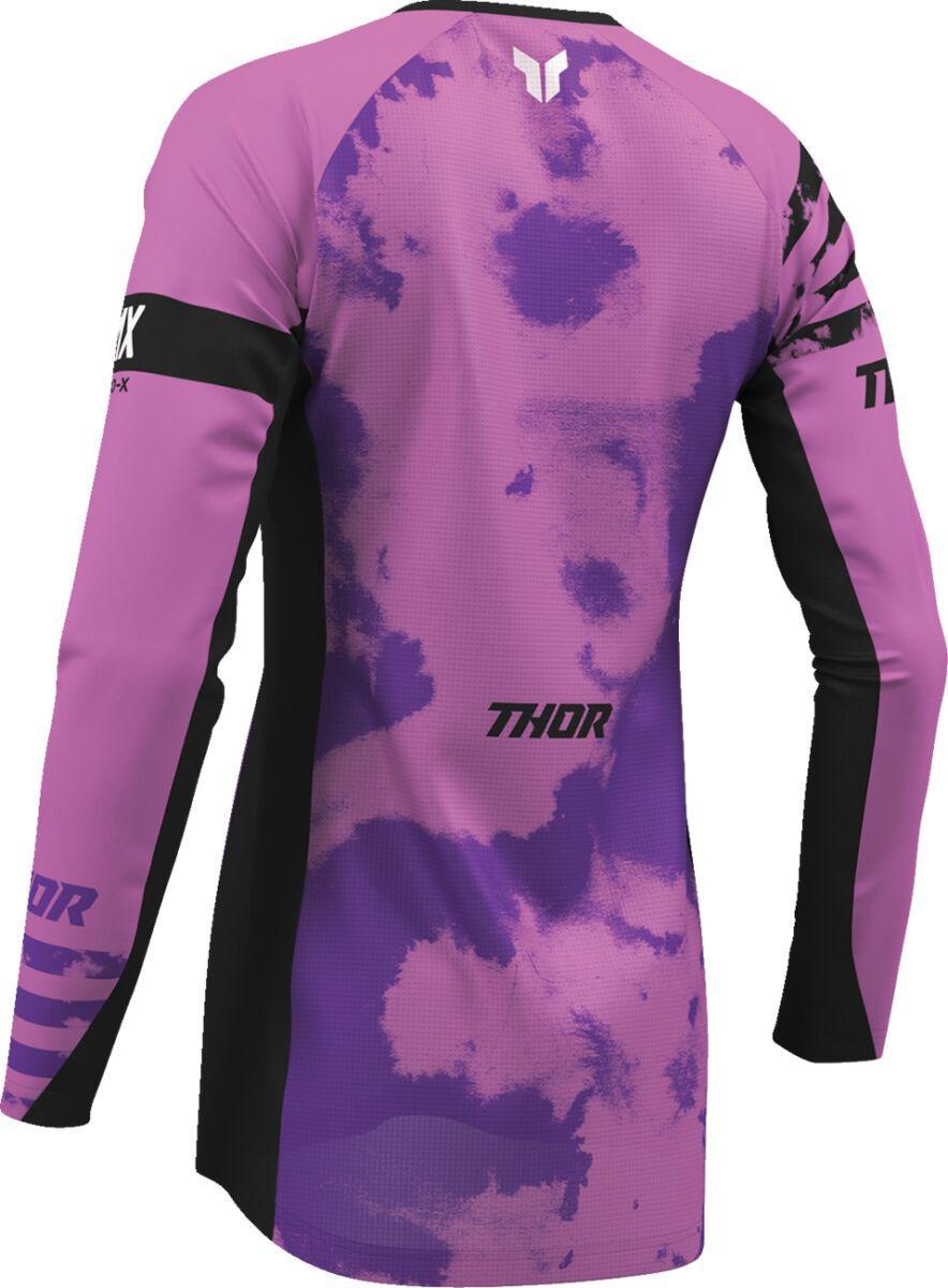 Thor Womens Launchmode Bleach Jersey - Black/Purple/White