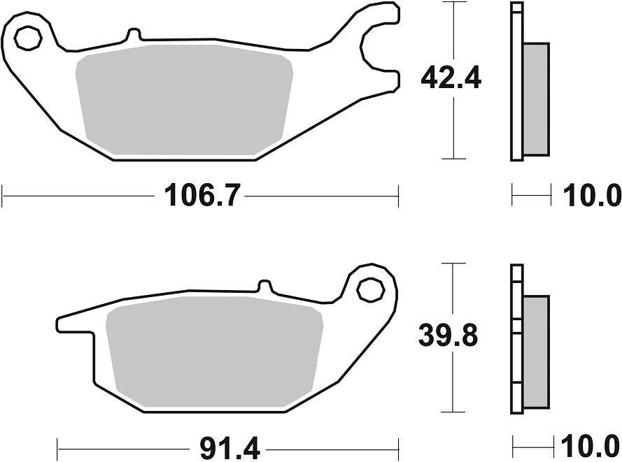 SBS HF Street Ceramic Organic Rear Brake Pads For Honda CBR 125 R 2004-2010
