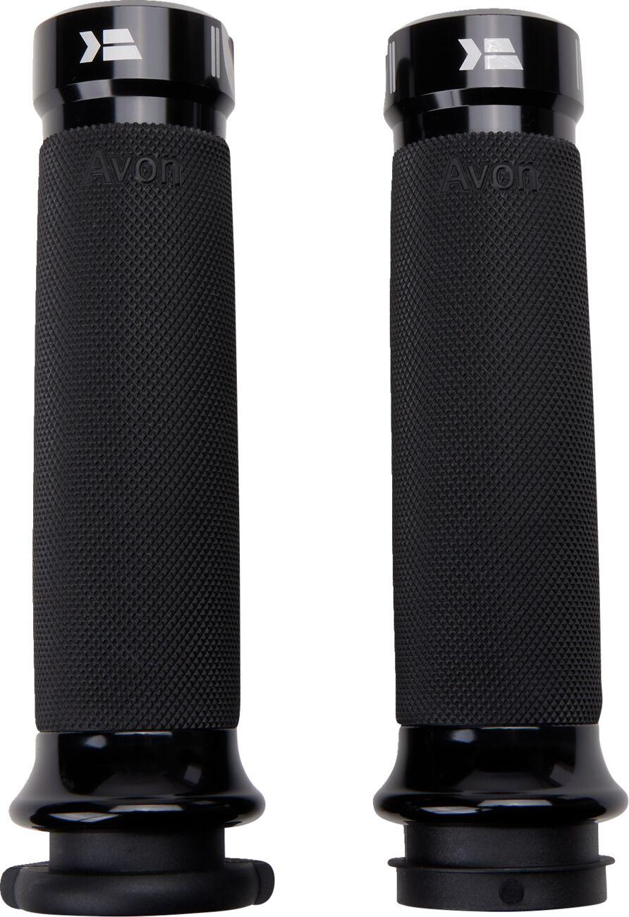 Khrome Werks Klassic Closed End Grips For Harley Davidson FLFBS 1868 2024 - Black