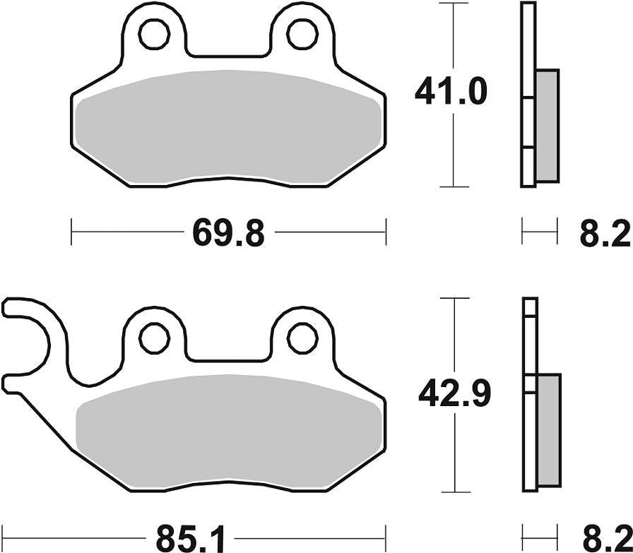 SBS HF Street Ceramic Organic Brake Pads For Sym Attila 125 1999-2000