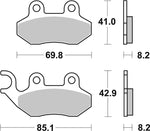 SBS HF Street Ceramic Organic Brake Pads For Sym Attila 125 1999-2000