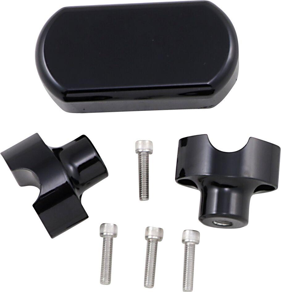 LA Choppers Solid Handlebar Riser & Top Clamp Kit For Harley Davidson FLD 1690 ABS 2015-2016 38.1 mm (1-1/2") - Black