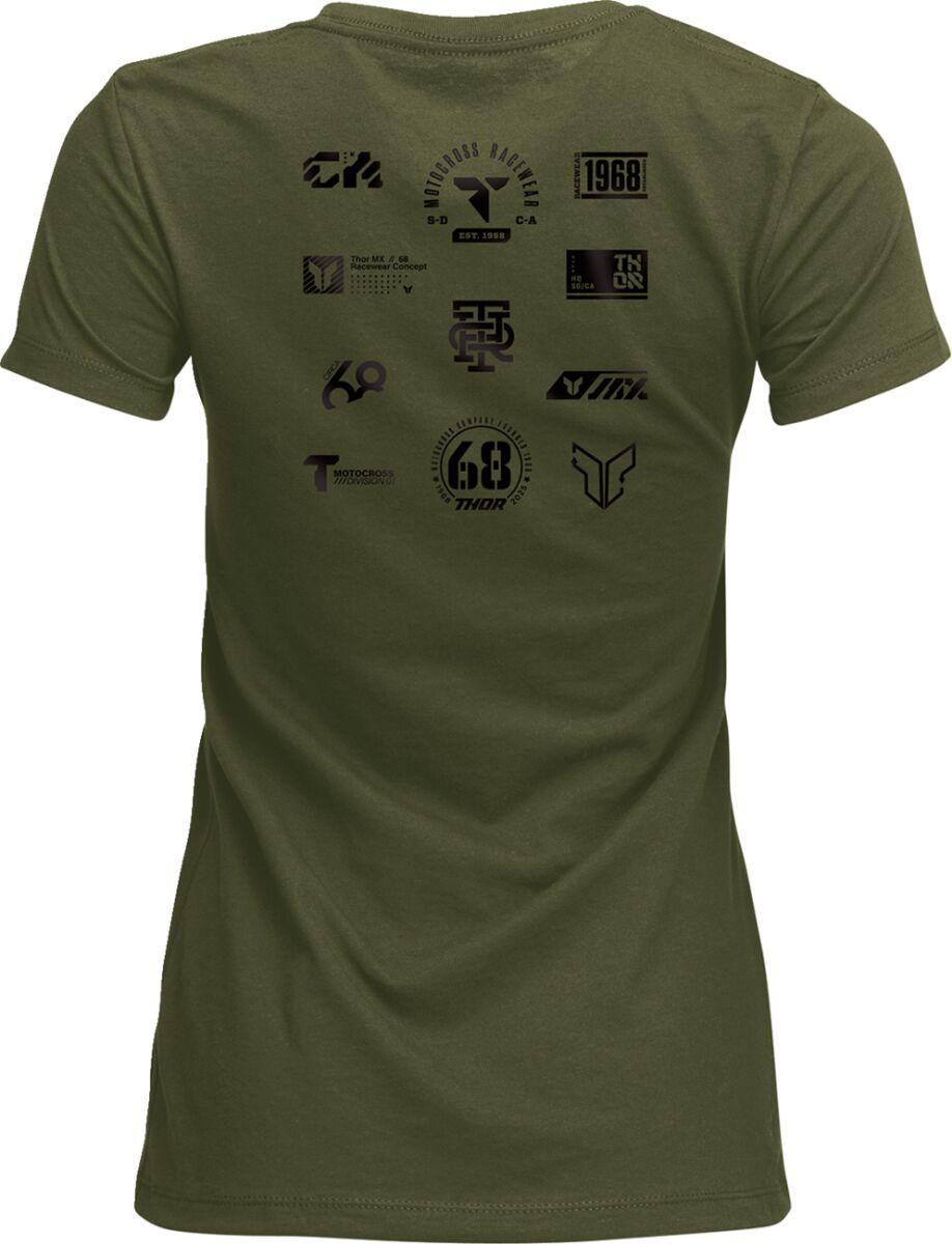 Thor Womens Adult Womens Patched Up T-Shirt - Military Green