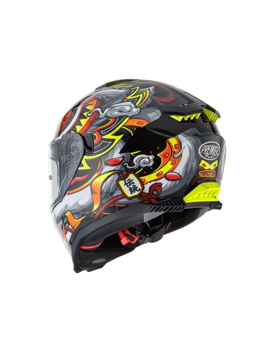 Premier Typhoon LY Graphic Helmet - Grey/Red/Yellow