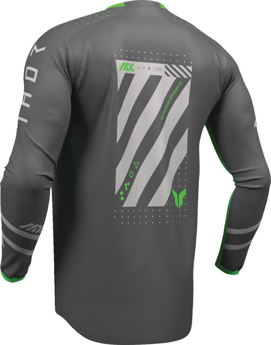 Thor Launchmode Futura Jersey - Charcoal Grey/Fluorescent Green/Light Grey