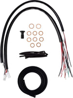 LA Choppers Complete Midnight Braided Handlebar Cable/Brake Hose Kit For Harley Davidson FLHRXS 1868 ABS 2024 30.5 cm - 35.5 cm (12" - 14") - Black/Clear-Coated