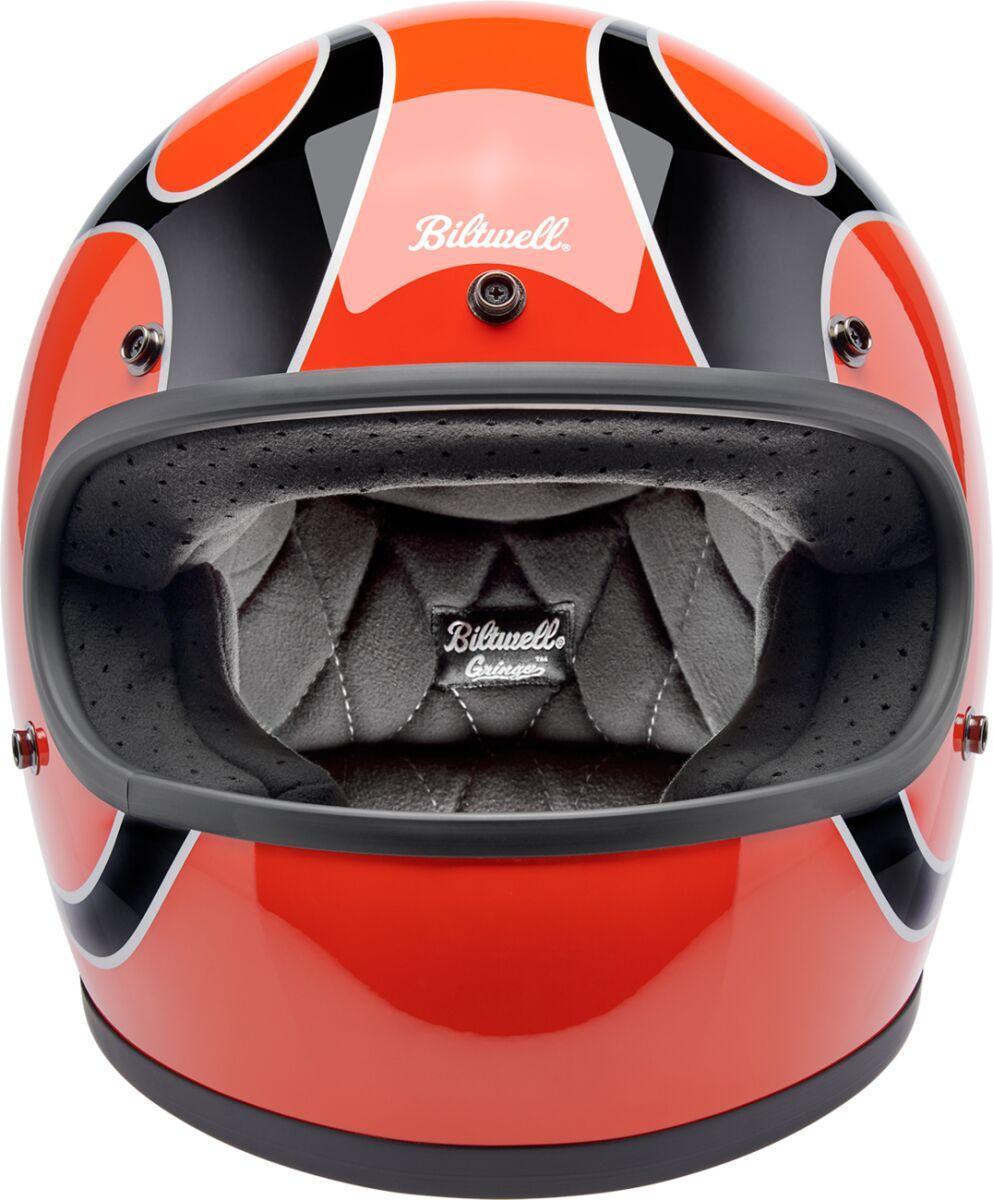 Biltwell Gringo Flames Helmet - Competition Orange