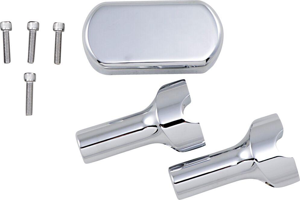 LA Choppers Solid Handlebar Riser & Top Clamp Kit For Harley Davidson FLD 1690 ABS 2015-2016 10 cm (4") - Chrome