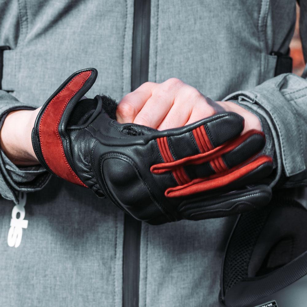 Spada Bennett CE Ladies Leather Gloves Black Burgundy