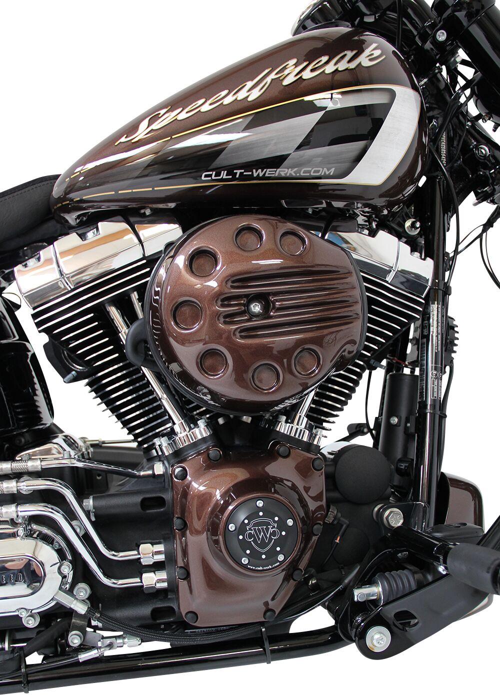 Cult Werk Slotted Air Filter Cover For Harley Davidson FXSB 1690 2014-2017 - Raw Black
