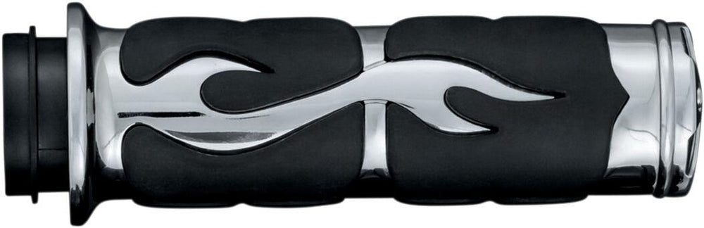 Kuryakyn ISO-Flame Grips For 1" Bars For Harley Davidson FLD 1690 2012 - Black/Chrome