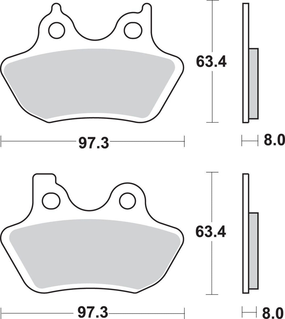 SBS Sintered Metal Front Brake Pads For Harley Davidson FLHR 1450 2000-2003