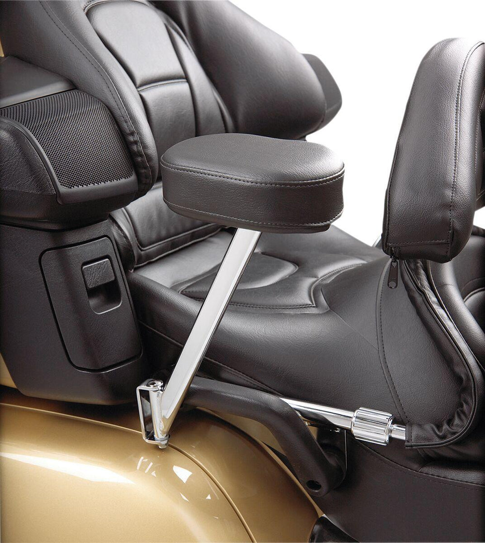 Show Chrome Passenger Armrests For Honda GL 1800 Gold Wing 2001-2017 - Black
