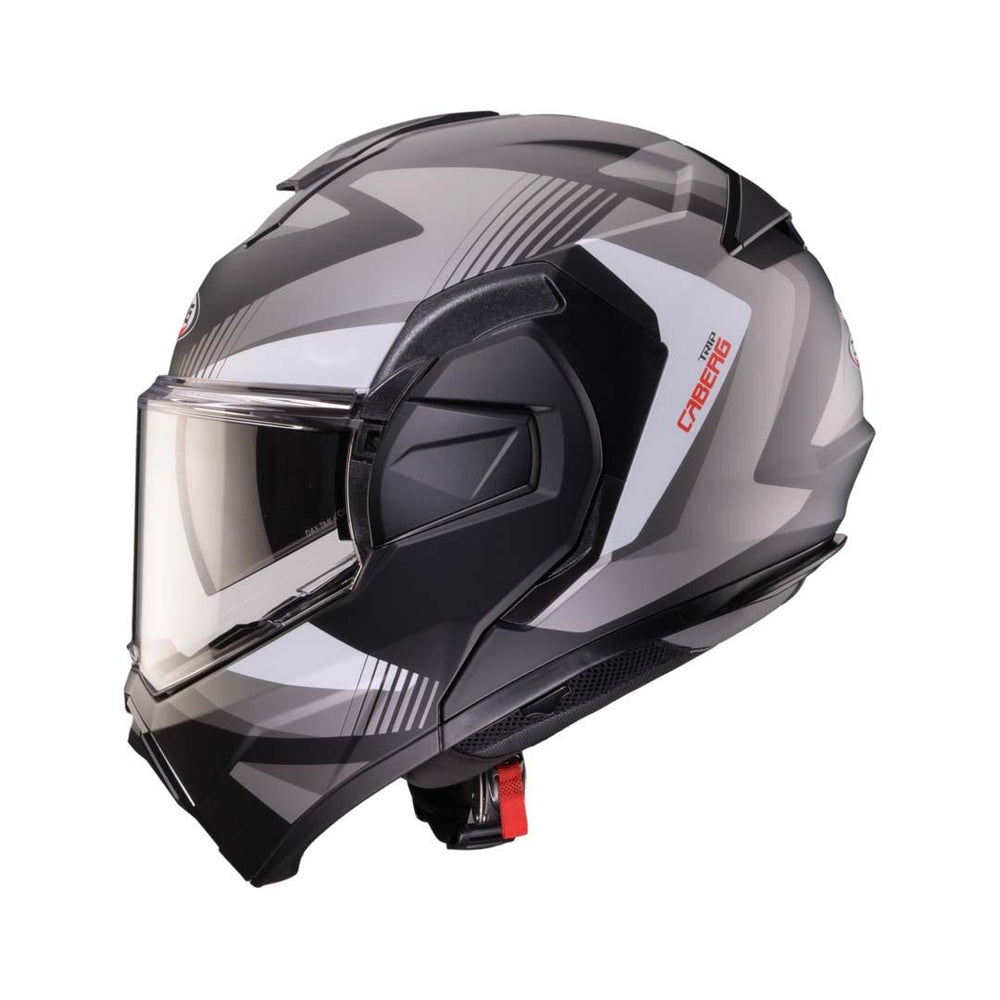 Caberg Trip Lunar Flip Front Motorcycle Helmet - Matt Black/Grey/White/Anthracite