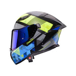 Caberg Drift Evo II Full Face Motorcycle Helmet - Prism Matt Black/Fluo Yellow/Blue