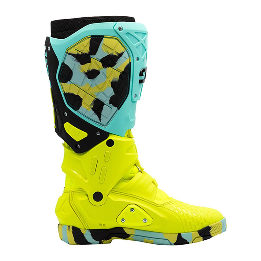 Sidi Crossair X Motocross Boots - Mint/Fluo Yellow